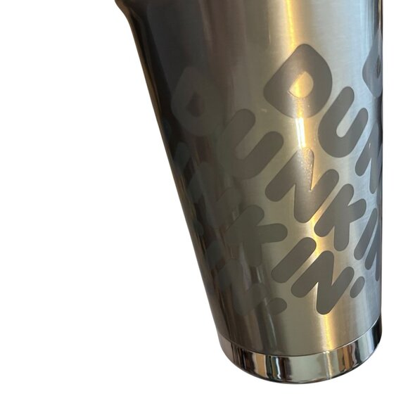 Dunkin Donuts Stainless Steel Travel Tumbler 24 Oz Insulated Clear Lid Beverages - Picture 3 of 11